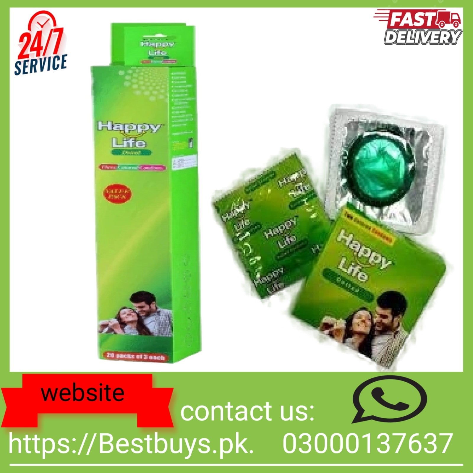 Happy Life Dotted 3’s Condoms In Pakistan